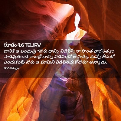 Picture 02 - రూతు 4:6 TELIRV - దానికి ఆ బంధువు - Bible Verse Picture