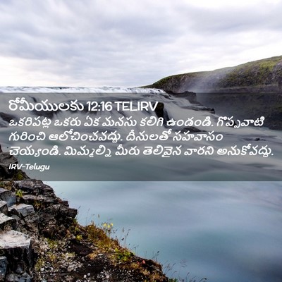 Picture 02 - రోమీయులకు 12:16 TELIRV - ఒకరిపట్ల ఒకరు ఏక - Bible Verse Picture
