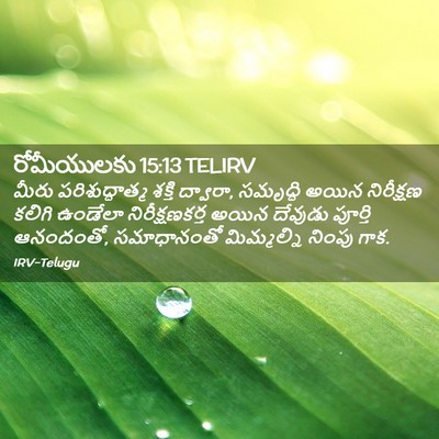 Picture 02 - రోమీయులకు 15:13 TELIRV - మీరు పరిశుద్ధాత్మ - Bible Verse Picture
