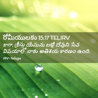 Picture 02 - రోమీయులకు 15:17 TELIRV - కాగా, క్రీస్తు - Bible Verse Picture