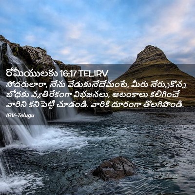 Picture 02 - రోమీయులకు 16:17 TELIRV - సోదరులారా, నేను - Bible Verse Picture