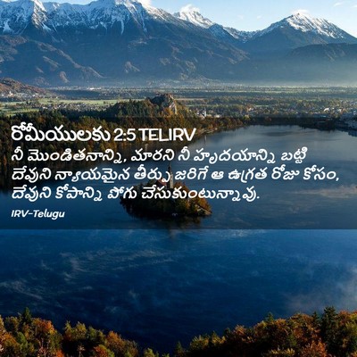 Picture 02 - రోమీయులకు 2:5 TELIRV - నీ మొండితనాన్ని, - Bible Verse Picture