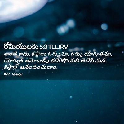 Picture 02 - రోమీయులకు 5:3 TELIRV - అంతే కాదు, కష్టాలు - Bible Verse Picture