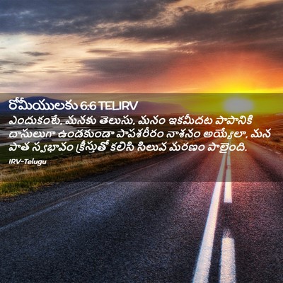 Picture 02 - రోమీయులకు 6:6 TELIRV - ఎందుకంటే, మనకు - Bible Verse Picture