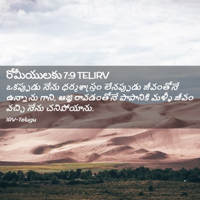 Picture 02 - రోమీయులకు 7:9 TELIRV - ఒకప్పుడు నేను - Bible Verse Picture