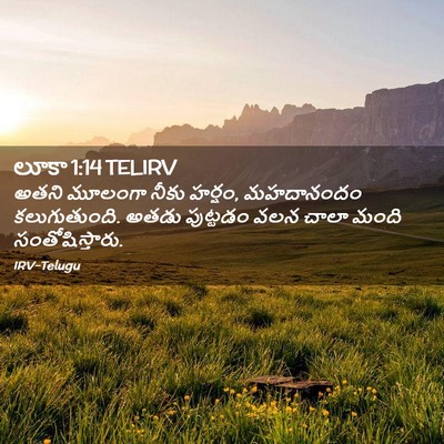 Picture 02 - లూకా 1:14 TELIRV - అతని మూలంగా నీకు - Bible Verse Picture