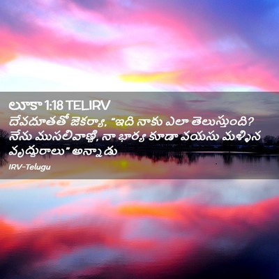 Picture 02 - లూకా 1:18 TELIRV - దేవదూతతో జెకర్యా, - Bible Verse Picture