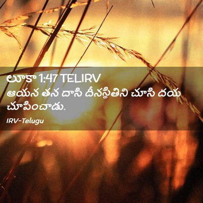 Picture 02 - లూకా 1:47 TELIRV - ఆయన తన దాసి - Bible Verse Picture
