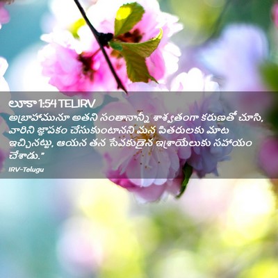 Picture 02 - లూకా 1:54 TELIRV - అబ్రాహామునూ అతని - Bible Verse Picture