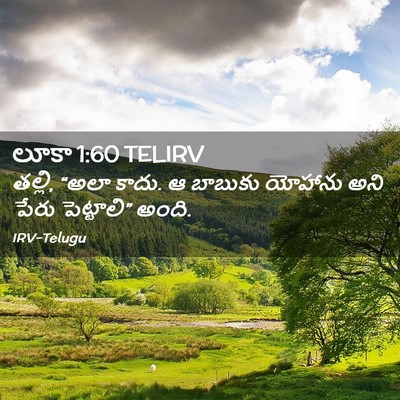 Picture 02 - లూకా 1:60 TELIRV - తల్లి, “అలా కాదు. ఆ - Bible Verse Picture