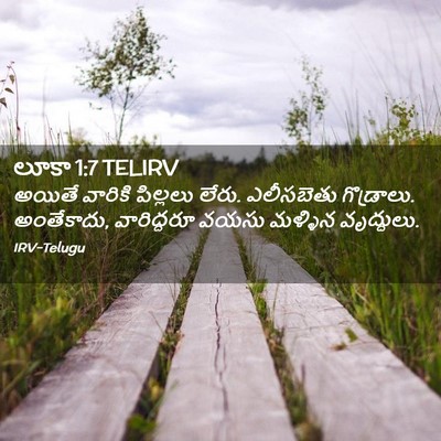 Picture 02 - లూకా 1:7 TELIRV - అయితే వారికి - Bible Verse Picture