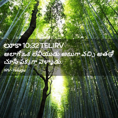 Picture 02 - లూకా 10:32 TELIRV - ఆలాగే ఒక లేవీయుడు - Bible Verse Picture