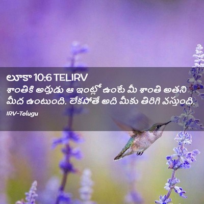 Picture 02 - లూకా 10:6 TELIRV - శాంతికి అర్హుడు ఆ - Bible Verse Picture