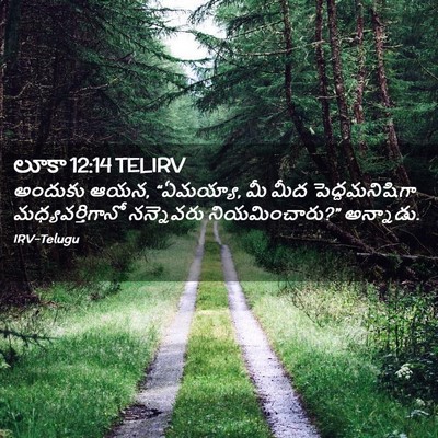 Picture 02 - లూకా 12:14 TELIRV - అందుకు ఆయన, - Bible Verse Picture