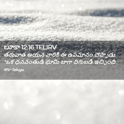 Picture 02 - లూకా 12:16 TELIRV - తరువాత ఆయన వారికి - Bible Verse Picture