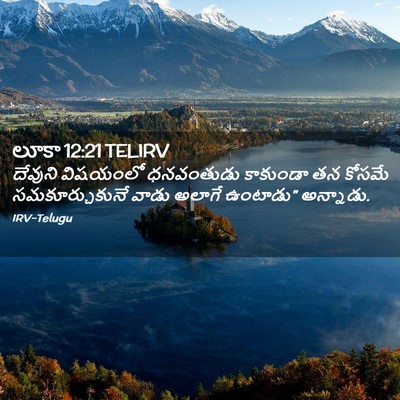 Picture 02 - లూకా 12:21 TELIRV - దేవుని విషయంలో - Bible Verse Picture