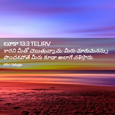 Picture 02 - లూకా 13:3 TELIRV - కారని మీతో - Bible Verse Picture