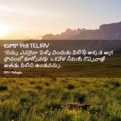 Picture 02 - లూకా 14:8 TELIRV - “నిన్ను ఎవరైనా - Bible Verse Picture