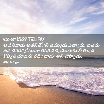 Picture 02 - లూకా 15:27 TELIRV - ఆ పనివాడు అతనితో, - Bible Verse Picture