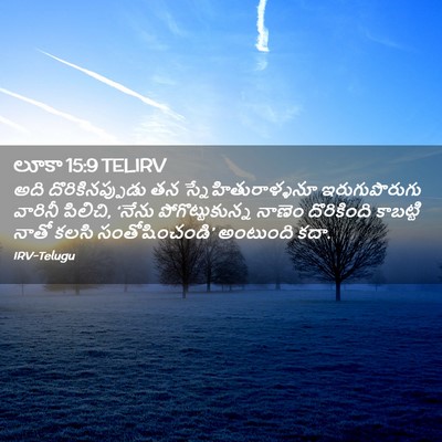 Picture 02 - లూకా 15:9 TELIRV - అది దొరికినప్పుడు - Bible Verse Picture