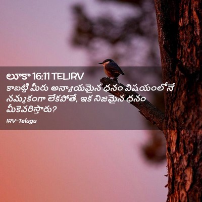 Picture 02 - లూకా 16:11 TELIRV - కాబట్టి మీరు - Bible Verse Picture