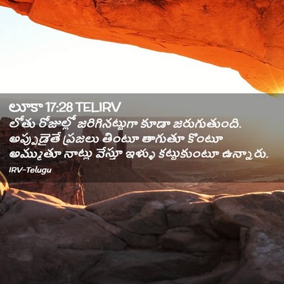 Picture 02 - లూకా 17:28 TELIRV - లోతు రోజుల్లో - Bible Verse Picture