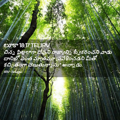 Picture 02 - లూకా 18:17 TELIRV - చిన్న పిల్లల్లాగా - Bible Verse Picture