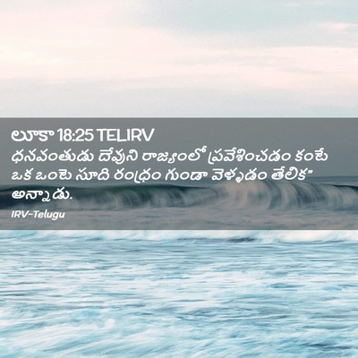 Picture 02 - లూకా 18:25 TELIRV - ధనవంతుడు దేవుని - Bible Verse Picture