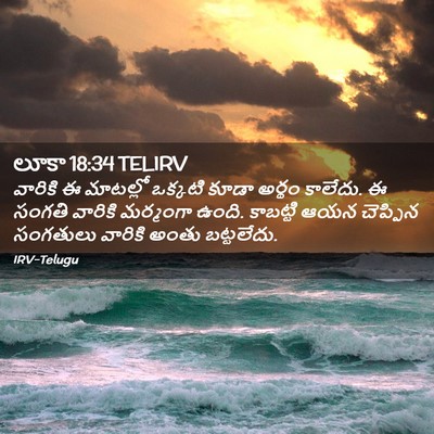 Picture 02 - లూకా 18:34 TELIRV - వారికి ఈ మాటల్లో - Bible Verse Picture