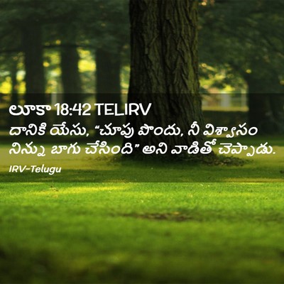 Picture 02 - లూకా 18:42 TELIRV - దానికి యేసు, “చూపు - Bible Verse Picture