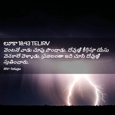 Picture 02 - లూకా 18:43 TELIRV - వెంటనే వాడు చూపు - Bible Verse Picture