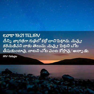 Picture 02 - లూకా 19:21 TELIRV - దీన్ని జాగ్రత్తగా - Bible Verse Picture