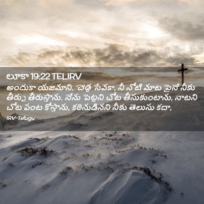 Picture 02 - లూకా 19:22 TELIRV - అందుకా యజమాని, - Bible Verse Picture