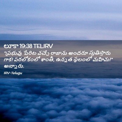 Picture 02 - లూకా 19:38 TELIRV - “ప్రభువు పేరిట - Bible Verse Picture