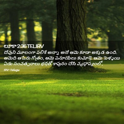 Picture 02 - లూకా 2:36 TELIRV - దేవుని మూలంగా - Bible Verse Picture