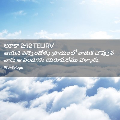 Picture 02 - లూకా 2:42 TELIRV - ఆయన పన్నెండేళ్ళ - Bible Verse Picture