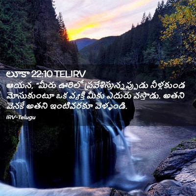 Picture 02 - లూకా 22:10 TELIRV - ఆయన, “మీరు ఊరిలో - Bible Verse Picture