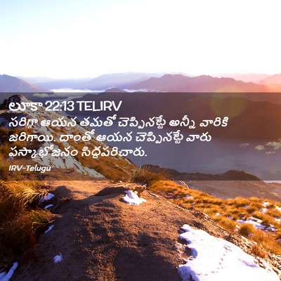 Picture 02 - లూకా 22:13 TELIRV - సరిగ్గా ఆయన తమతో - Bible Verse Picture