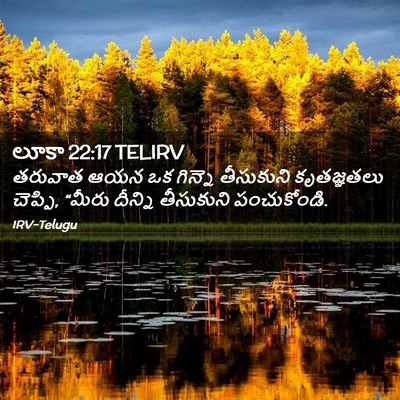 Picture 02 - లూకా 22:17 TELIRV - తరువాత ఆయన ఒక - Bible Verse Picture