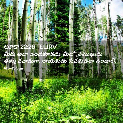 Picture 02 - లూకా 22:26 TELIRV - మీరు అలా ఉండకూడదు. - Bible Verse Picture
