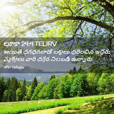 Picture 02 - లూకా 24:4 TELIRV - అయితే ధగధగలాడే - Bible Verse Picture