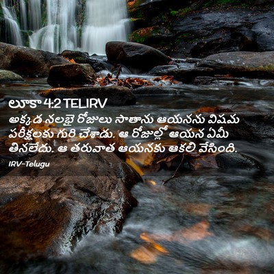 Picture 02 - లూకా 4:2 TELIRV - అక్కడ నలభై రోజులు - Bible Verse Picture
