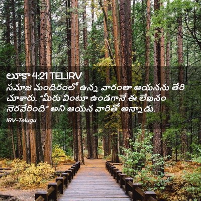 Picture 02 - లూకా 4:21 TELIRV - సమాజ మందిరంలో - Bible Verse Picture