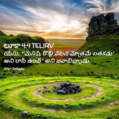 Picture 02 - లూకా 4:4 TELIRV - యేసు, “‘మనిషి - Bible Verse Picture