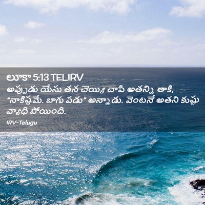 Picture 02 - లూకా 5:13 TELIRV - అప్పుడు యేసు తన - Bible Verse Picture