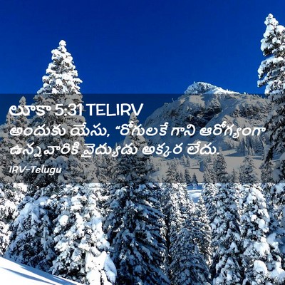 Picture 02 - లూకా 5:31 TELIRV - అందుకు యేసు, - Bible Verse Picture