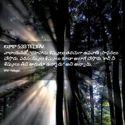 Picture 02 - లూకా 5:33 TELIRV - వారాయనతో, “యోహాను - Bible Verse Picture