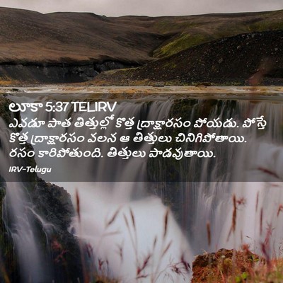 Picture 02 - లూకా 5:37 TELIRV - ఎవడూ పాత - Bible Verse Picture