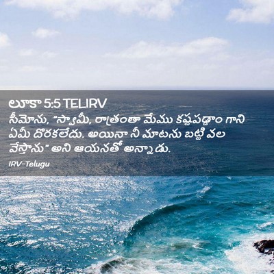 Picture 02 - లూకా 5:5 TELIRV - సీమోను, “స్వామీ, - Bible Verse Picture