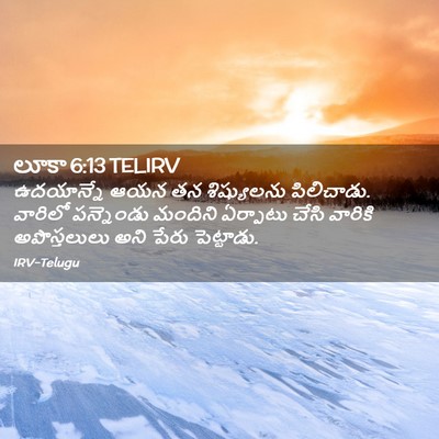 Picture 02 - లూకా 6:13 TELIRV - ఉదయాన్నే ఆయన తన - Bible Verse Picture